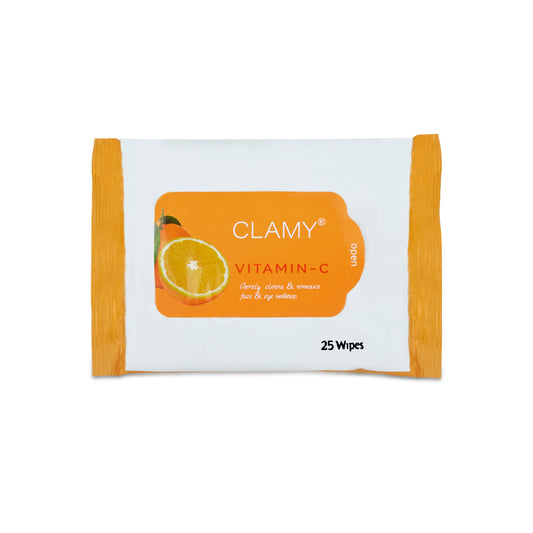 Clamy Makeup Remover Wipes with Vitamin C, Cleans & Removes Makeup 25 Wipes