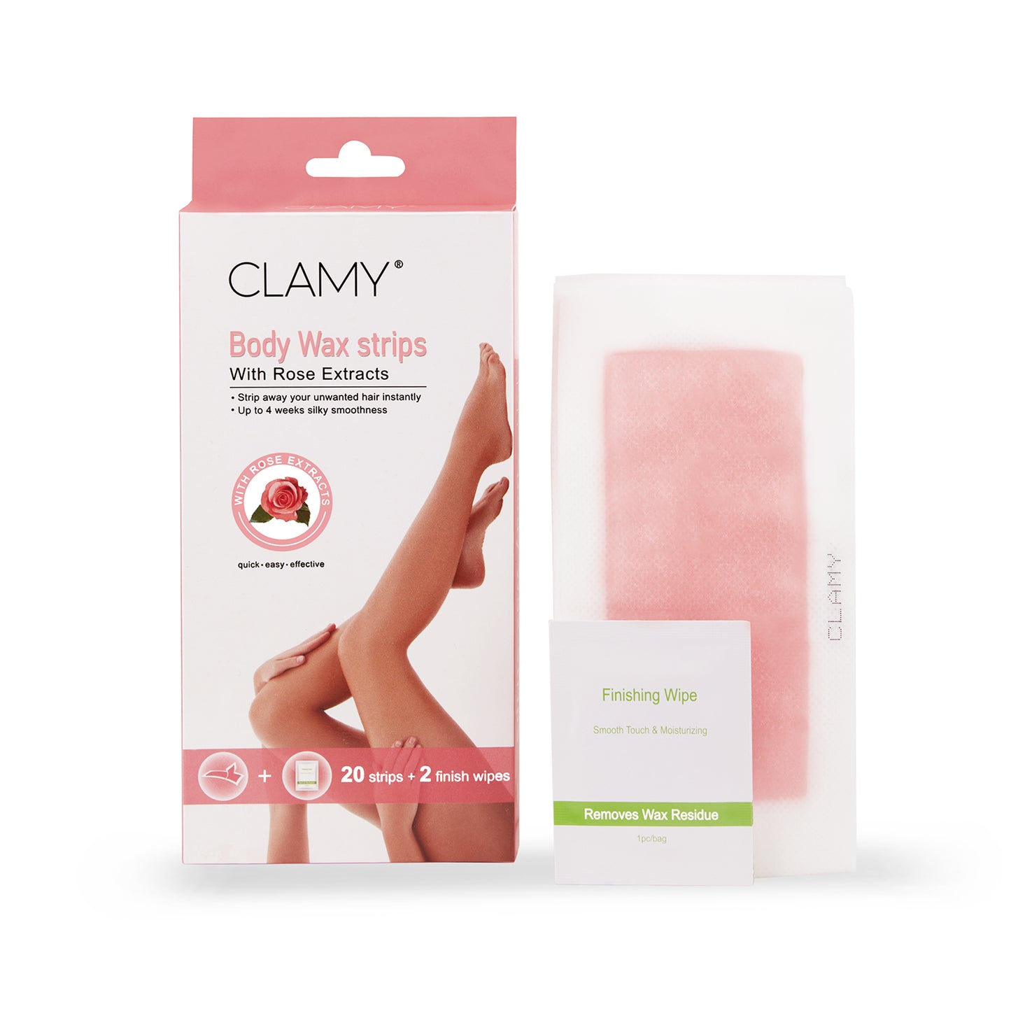 Full Body Wax Strips with Natural Extract Instant Removal Silky Smoothness Upto 4 Weeks (20 Strips + 2 Finish Wipes)