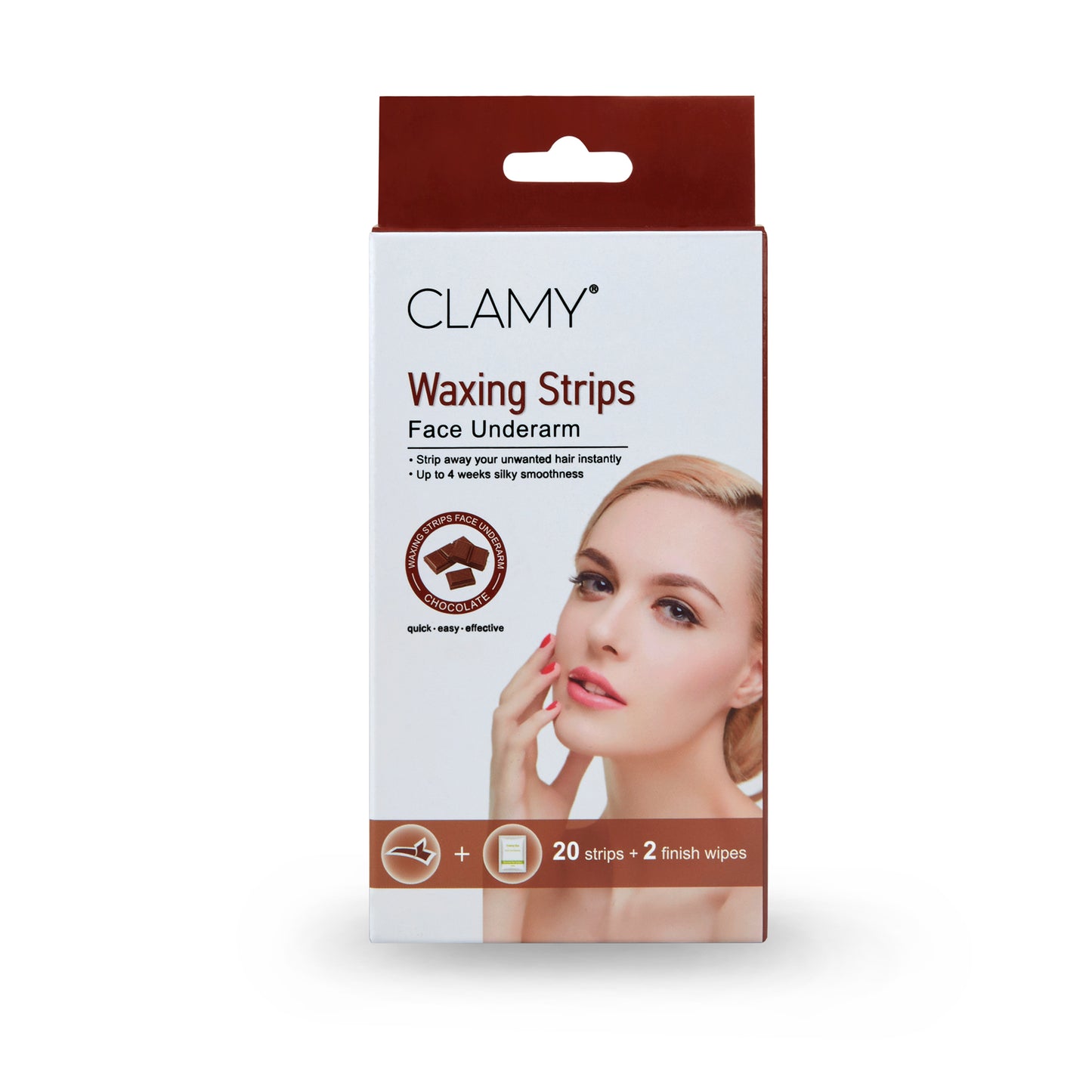 Face & UnderArms Waxing Strips with Natural Extracts Instant Removal Silky Smoothness Up to 4 Weeks (20 Strips + 2 Finish Wipes)