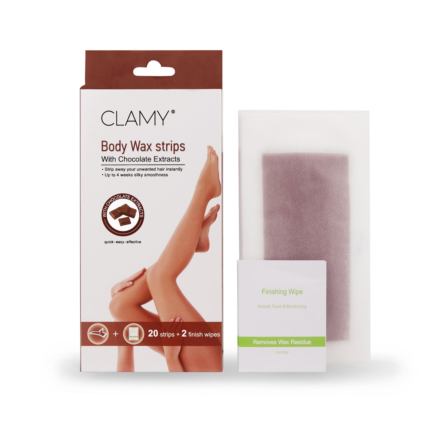 Full Body Wax Strips with Natural Extract Instant Removal Silky Smoothness Upto 4 Weeks (20 Strips + 2 Finish Wipes)