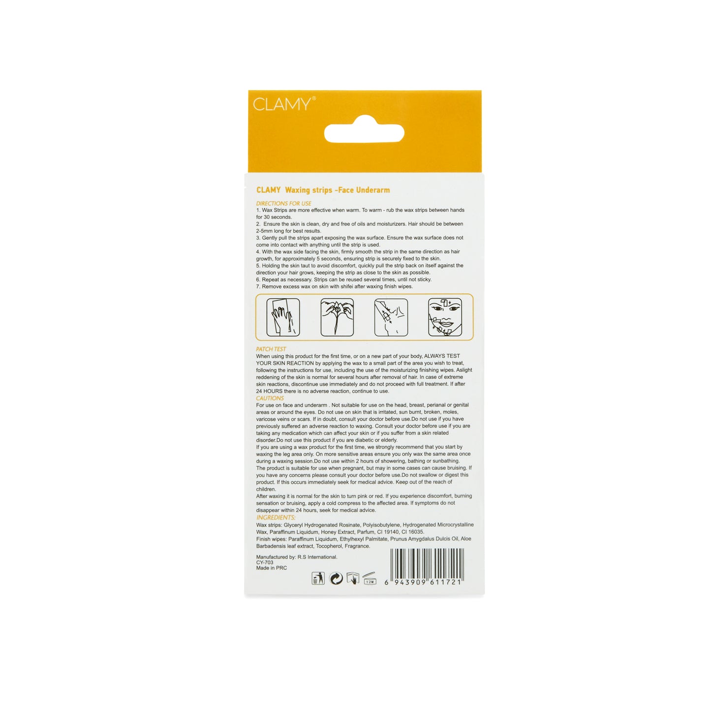 Face & UnderArms Waxing Strips with Natural Extracts Instant Removal Silky Smoothness Up to 4 Weeks (20 Strips + 2 Finish Wipes)