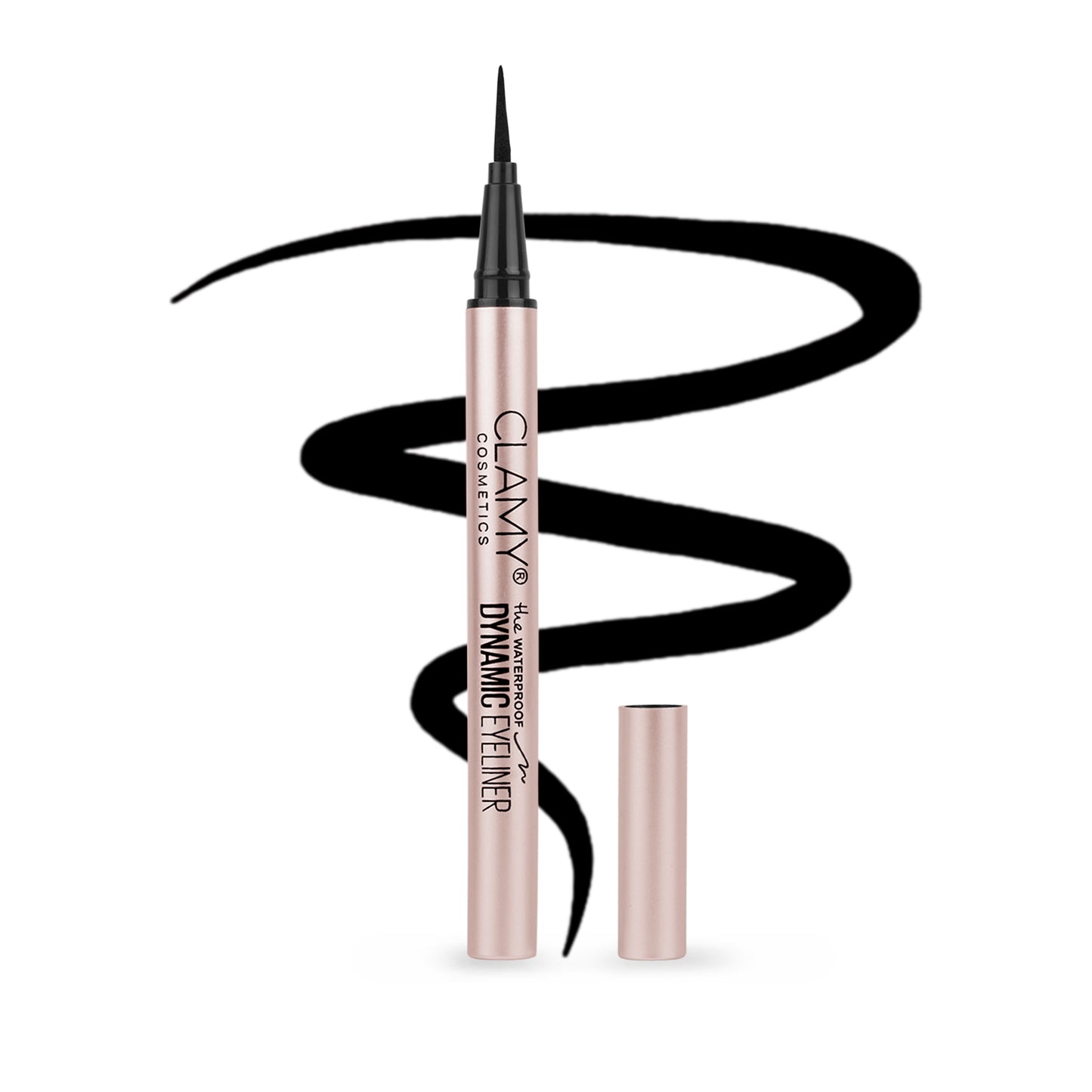 Clamy Dynamic Pen Eyeliner, Slim Tip & Regular Tip, Waterproof, Smudgeproof, Quick Drying 0.8g (Black)
