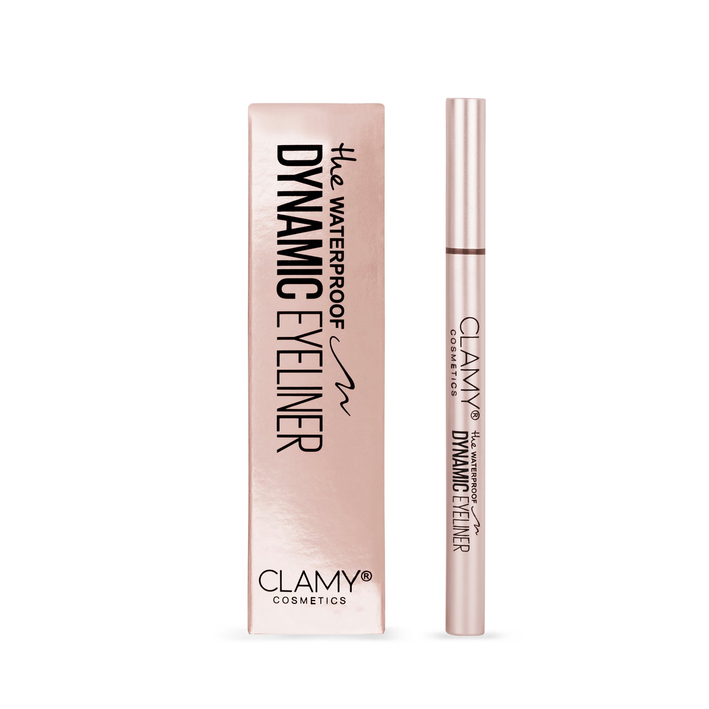 Clamy Dynamic Pen Eyeliner, Slim Tip & Regular Tip, Waterproof, Smudgeproof, Quick Drying 0.8g (Black)