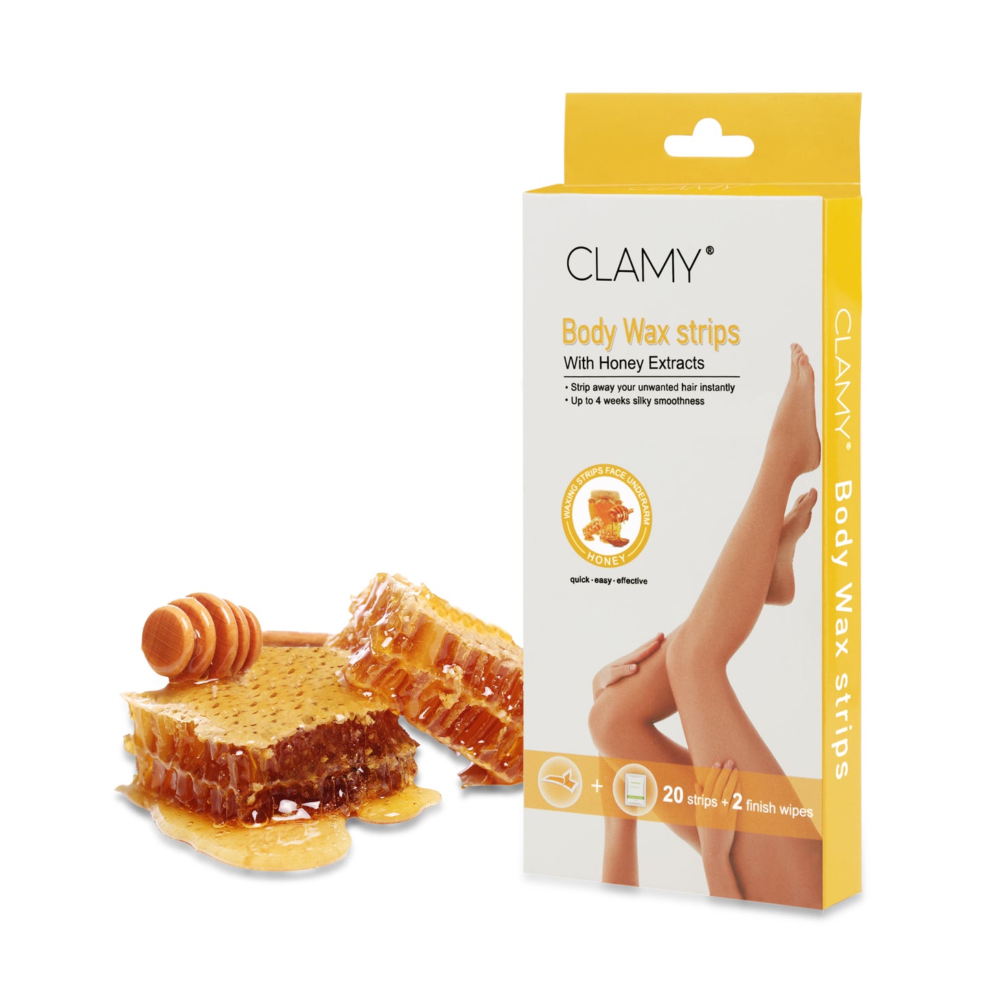 Full Body Wax Strips with Natural Extract Instant Removal Silky Smoothness Upto 4 Weeks (20 Strips + 2 Finish Wipes)