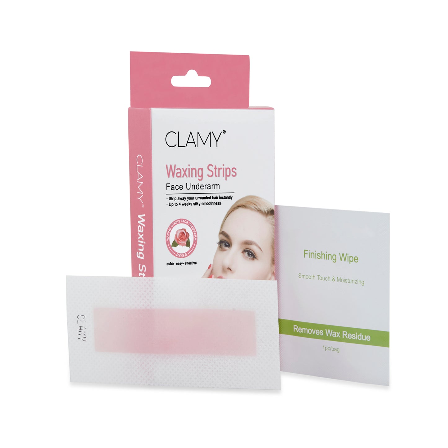 Face & UnderArms Waxing Strips with Natural Extracts Instant Removal Silky Smoothness Up to 4 Weeks (20 Strips + 2 Finish Wipes)