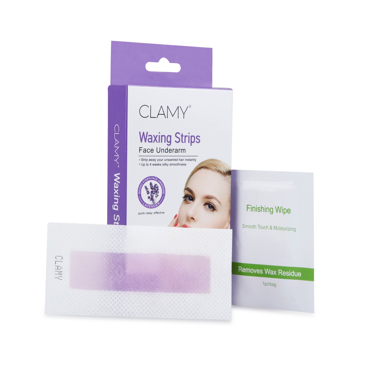 Face & UnderArms Waxing Strips with Natural Extracts Instant Removal Silky Smoothness Up to 4 Weeks (20 Strips + 2 Finish Wipes)