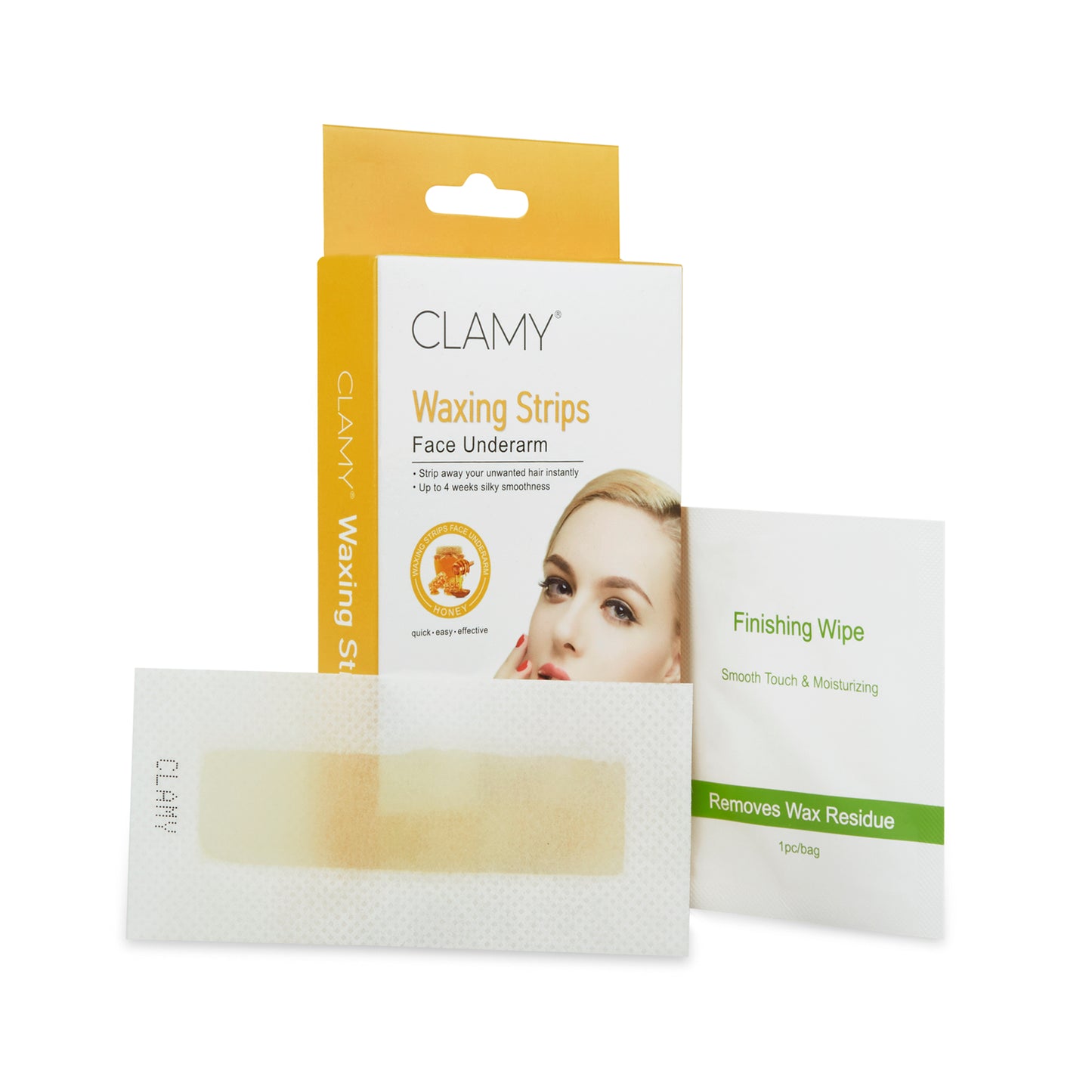 Face & UnderArms Waxing Strips with Natural Extracts Instant Removal Silky Smoothness Up to 4 Weeks (20 Strips + 2 Finish Wipes)