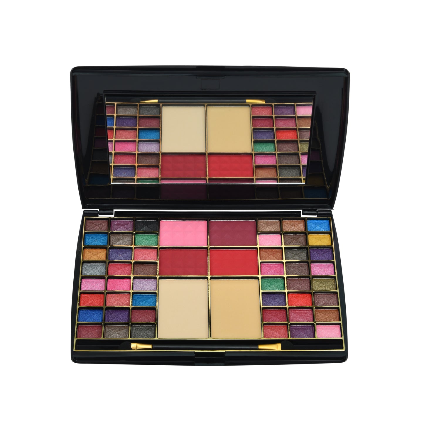 3 in 1 Ultimate 48 Color Shimmery Eyeshadow with 4 Matte Blusher & 2 Compact Powder Palette| Long wearing and Easily Blend able Eye makeup Palette with Flawless Finish-100g