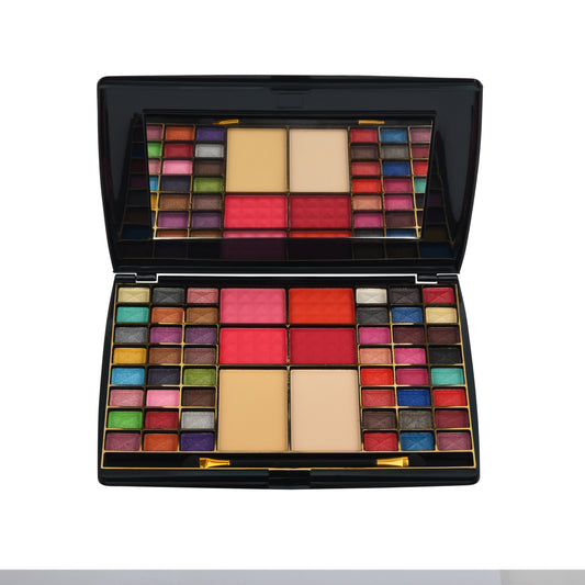 3 in 1 Ultimate 48 Color Shimmery Eyeshadow with 4 Matte Blusher & 2 Compact Powder Palette| Long wearing and Easily Blend able Eye makeup Palette with Flawless Finish-100g