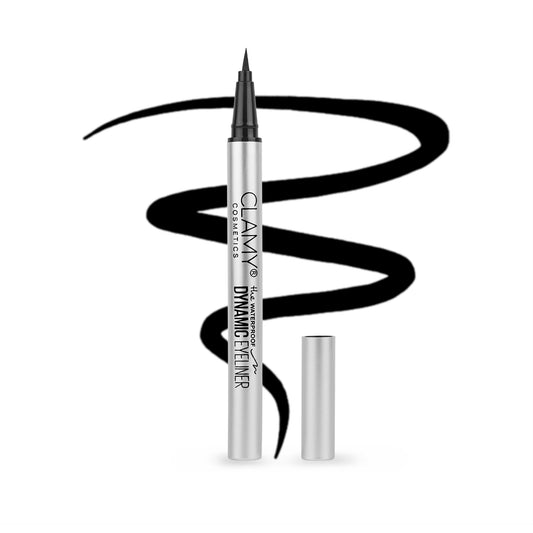 Clamy Dynamic Pen Eyeliner, Slim Tip & Regular Tip, Waterproof, Smudgeproof, Quick Drying 0.8g (Black)