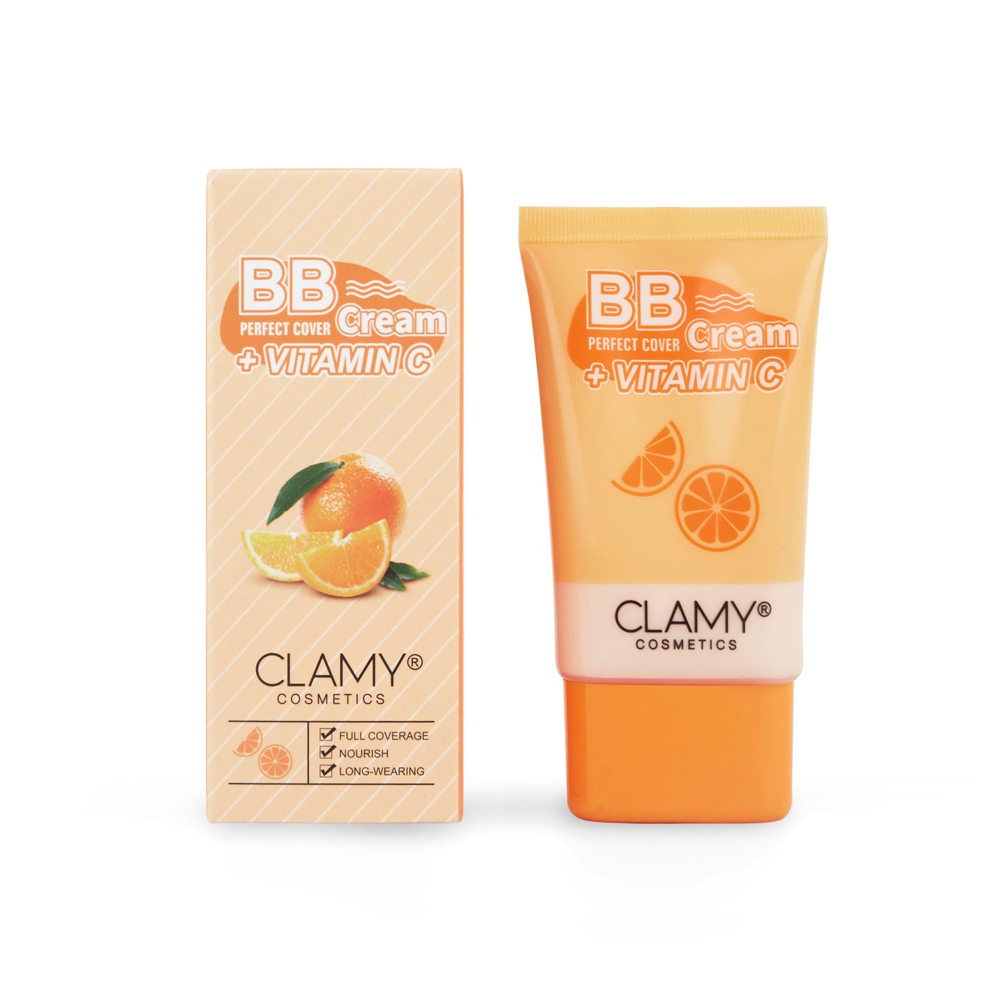 Clamy BB Cream Vitamin C Perfect Cover Foundation, Smooth Creamy Texture, Flawless Makeup Look 50g