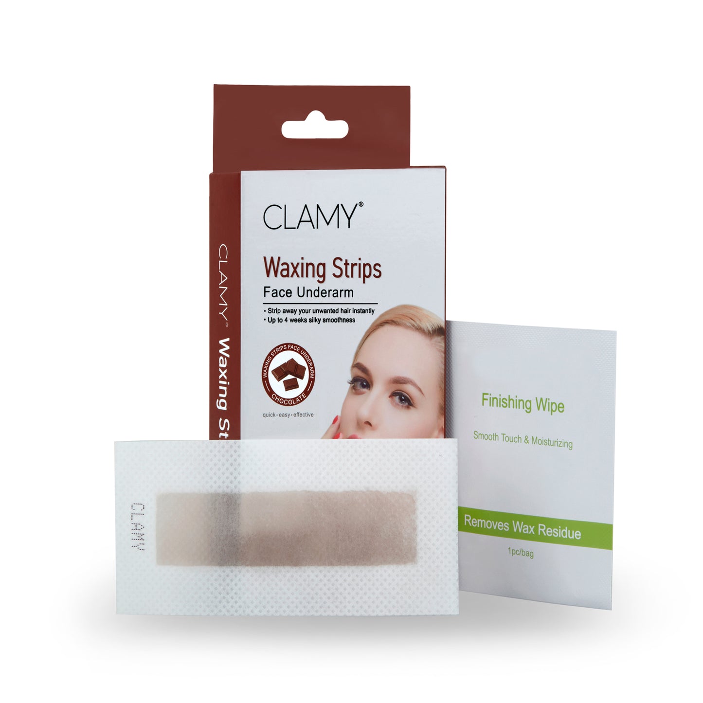 Face & UnderArms Waxing Strips with Natural Extracts Instant Removal Silky Smoothness Up to 4 Weeks (20 Strips + 2 Finish Wipes)