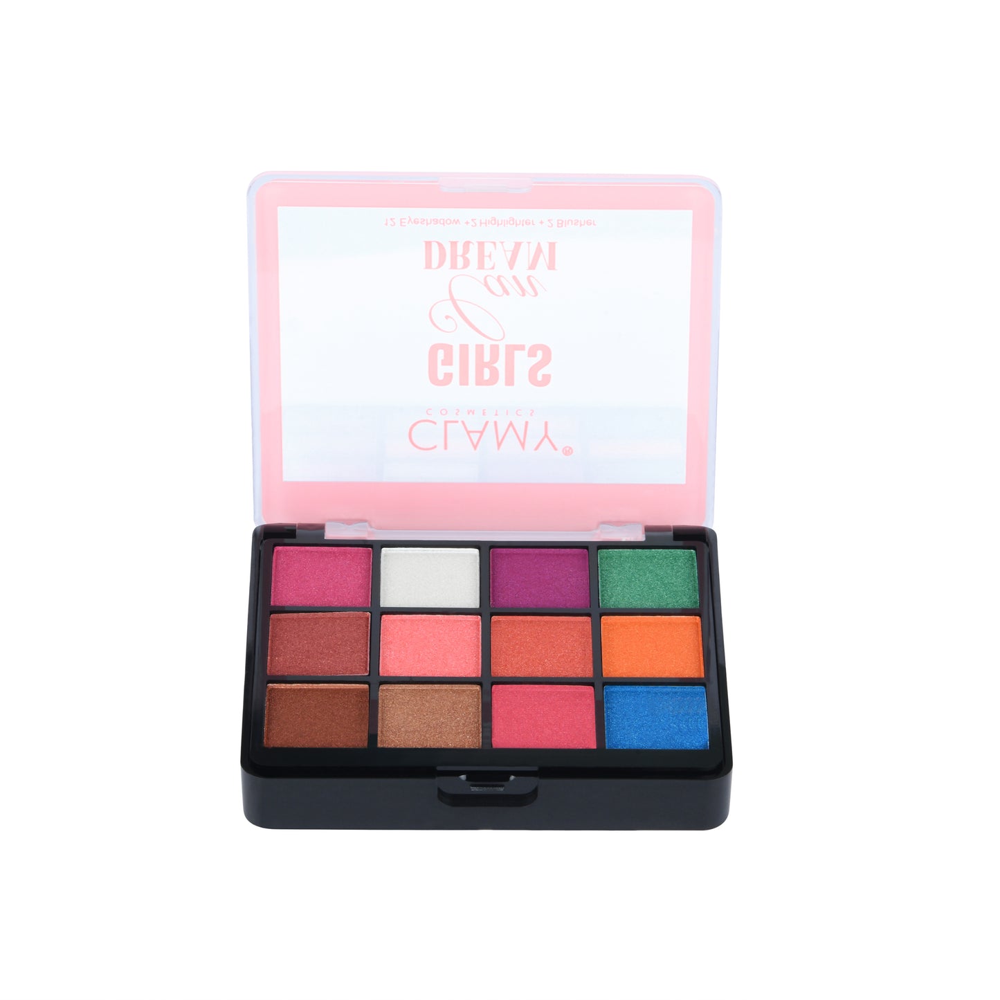 Girls Can Dream Makeup palette| 12 Shimmery Eyeshadow+2 Shimmery Highlighter+ 2 Matte Blusher+1 Applicator- 30g