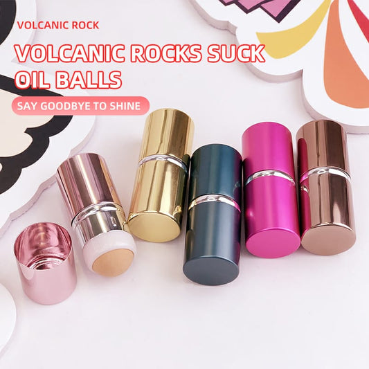 Oil Absorbing Volcanic Stone Face Roller, Aluminum Alloy Casing, to Remove Oil From Oily Skin, Removes Excess Shine